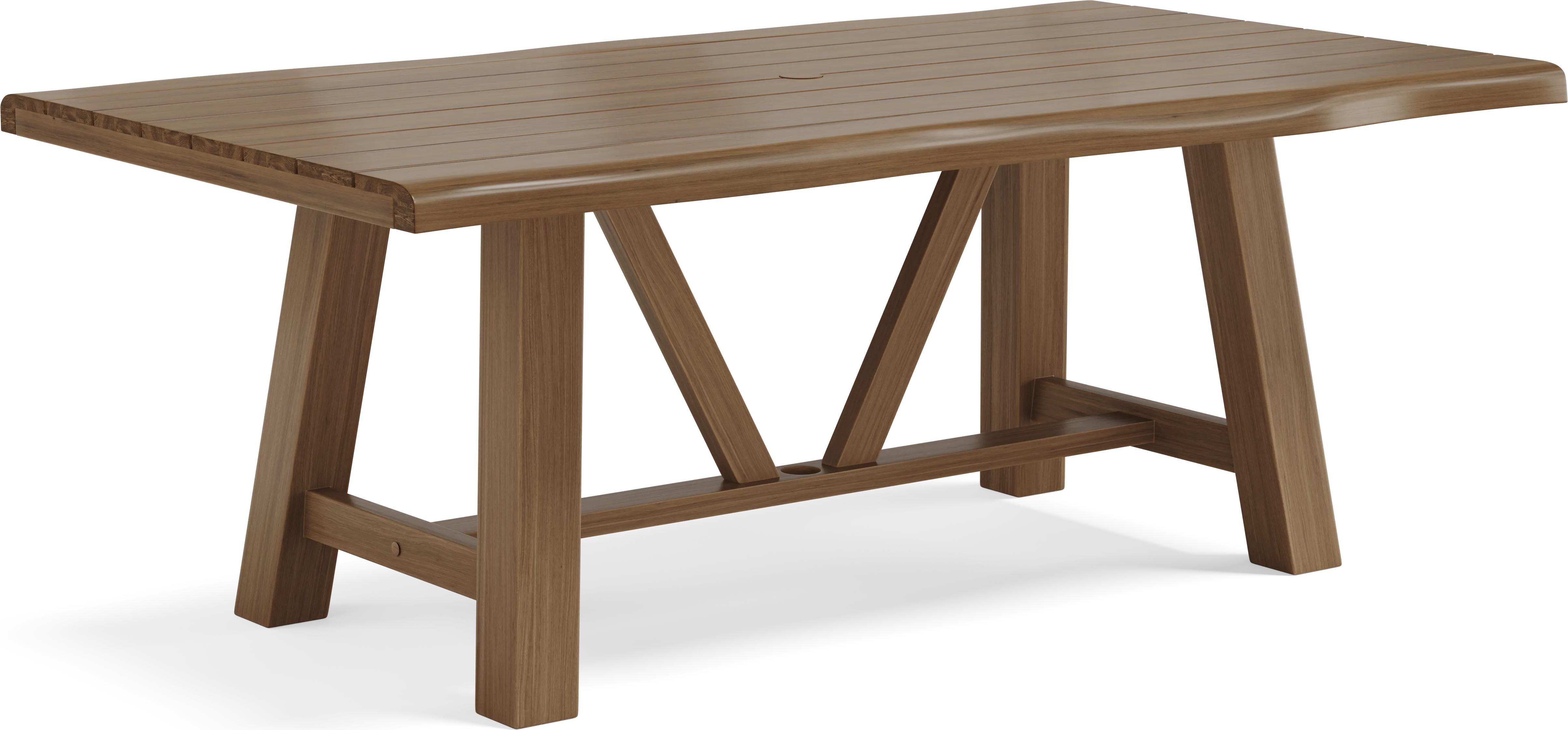Patmos Tan 7 Pc 78 in. Rectangle Outdoor Dining Set With Mushroom Cushions - Thumbnail - Image 2