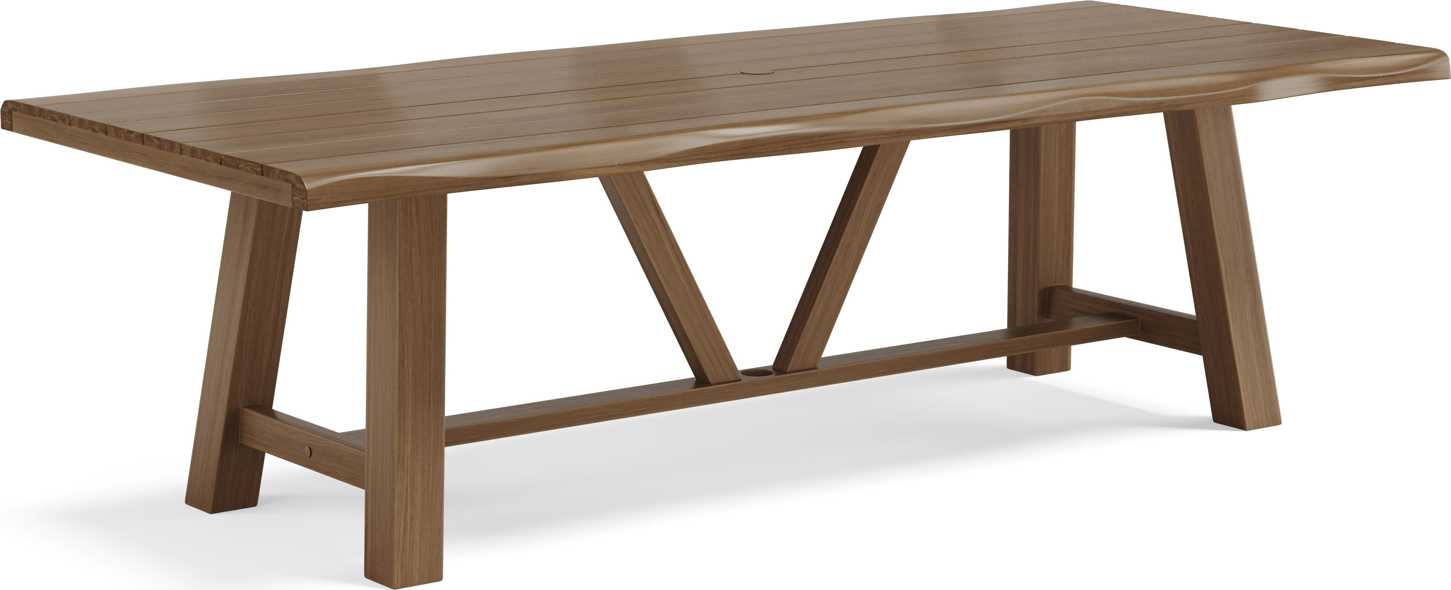 Patmos Tan 9 Pc 102 in. Rectangle Outdoor Dining Set With Mushroom Cushions - Thumbnail - Image 2