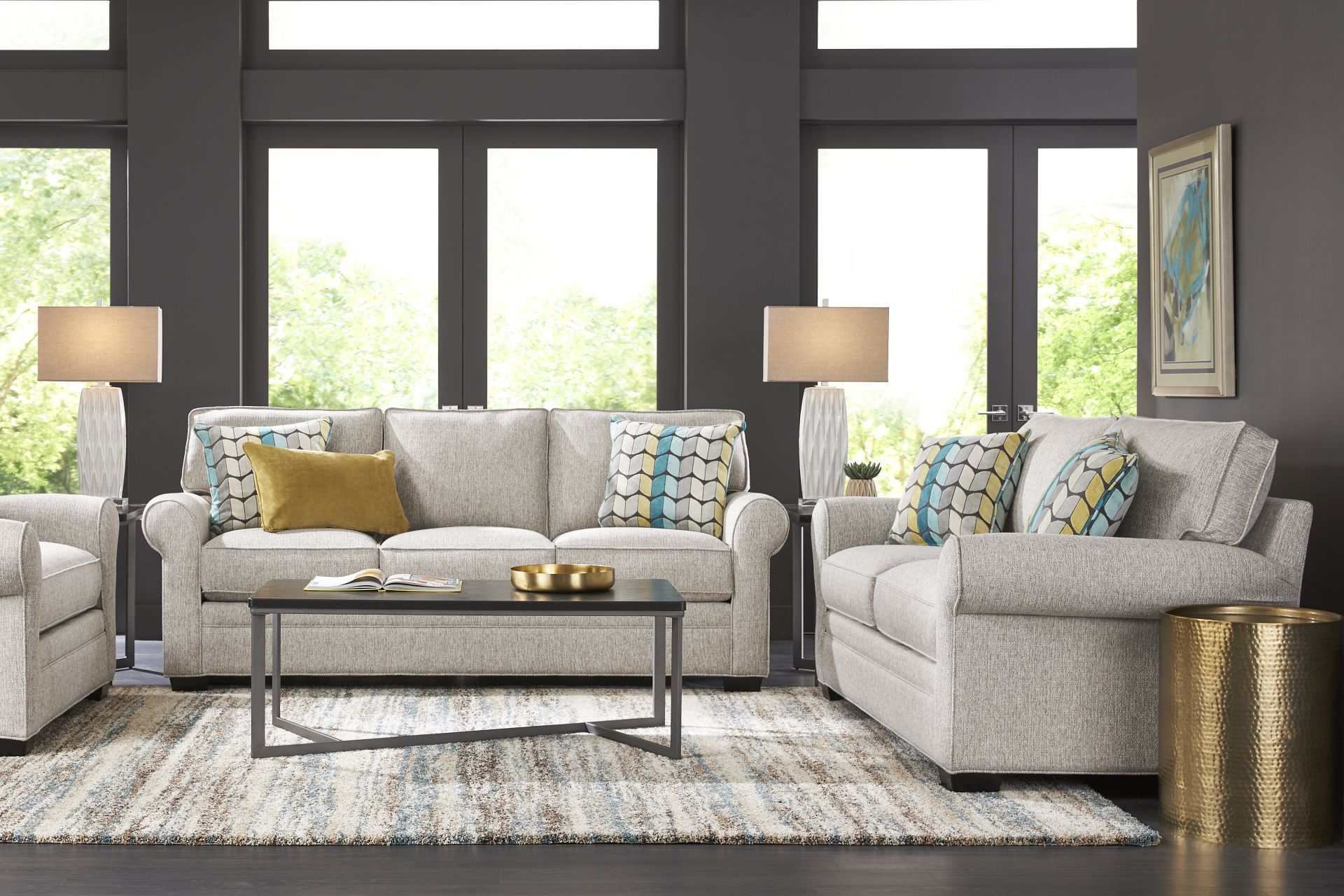 Bellingham Mushroom Textured Chenille Sofa - Image 2