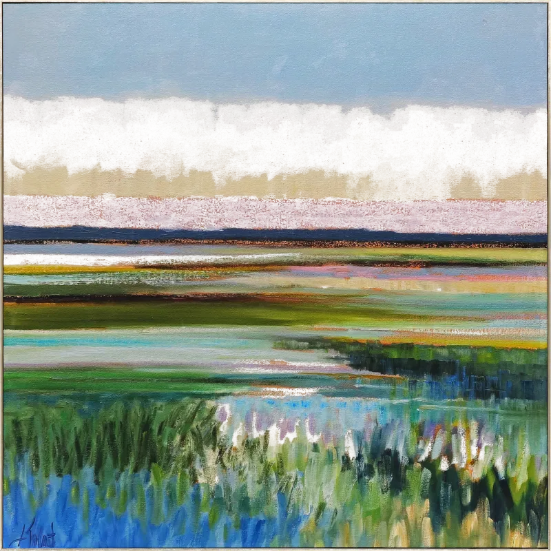 Tidal Waves Blue Framed Artwork