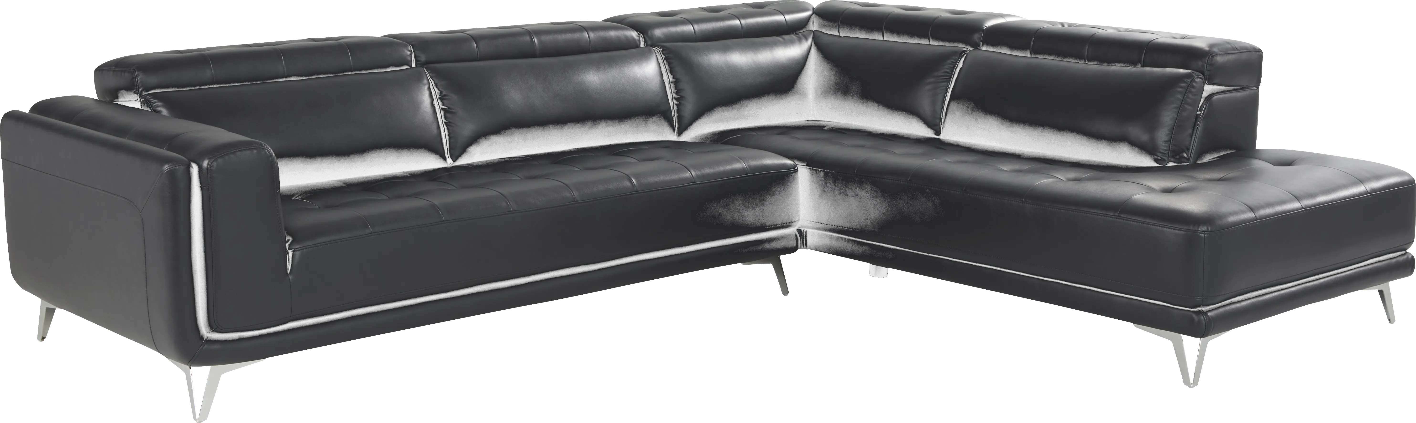 Hudson Heights Black 6 Pc Sectional Living Room - Thumbnail - Image 3