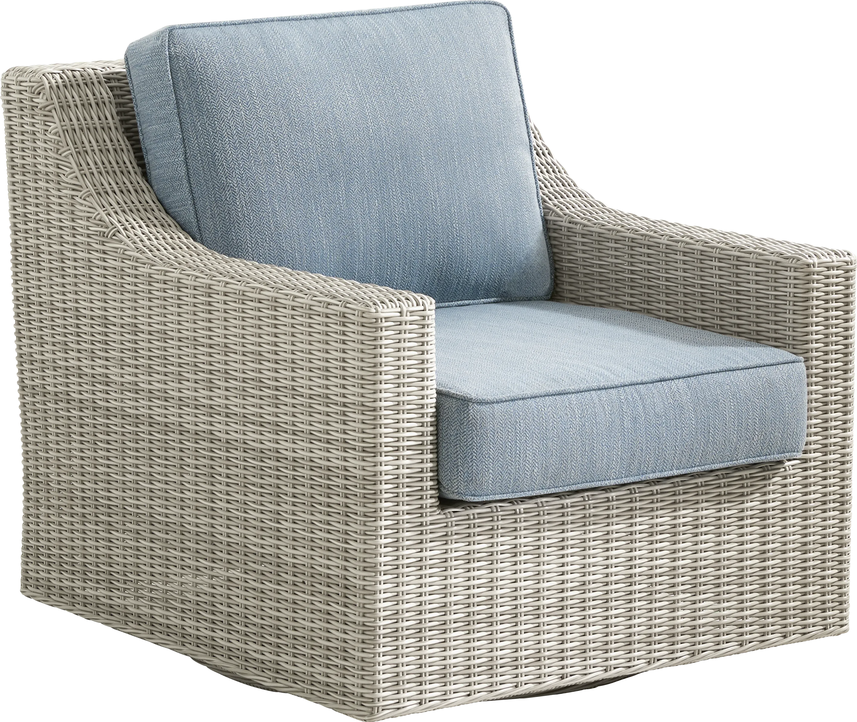 Patmos Gray Outdoor Swivel Rocker Chair with Steel Cushions - Thumbnail - Image 1