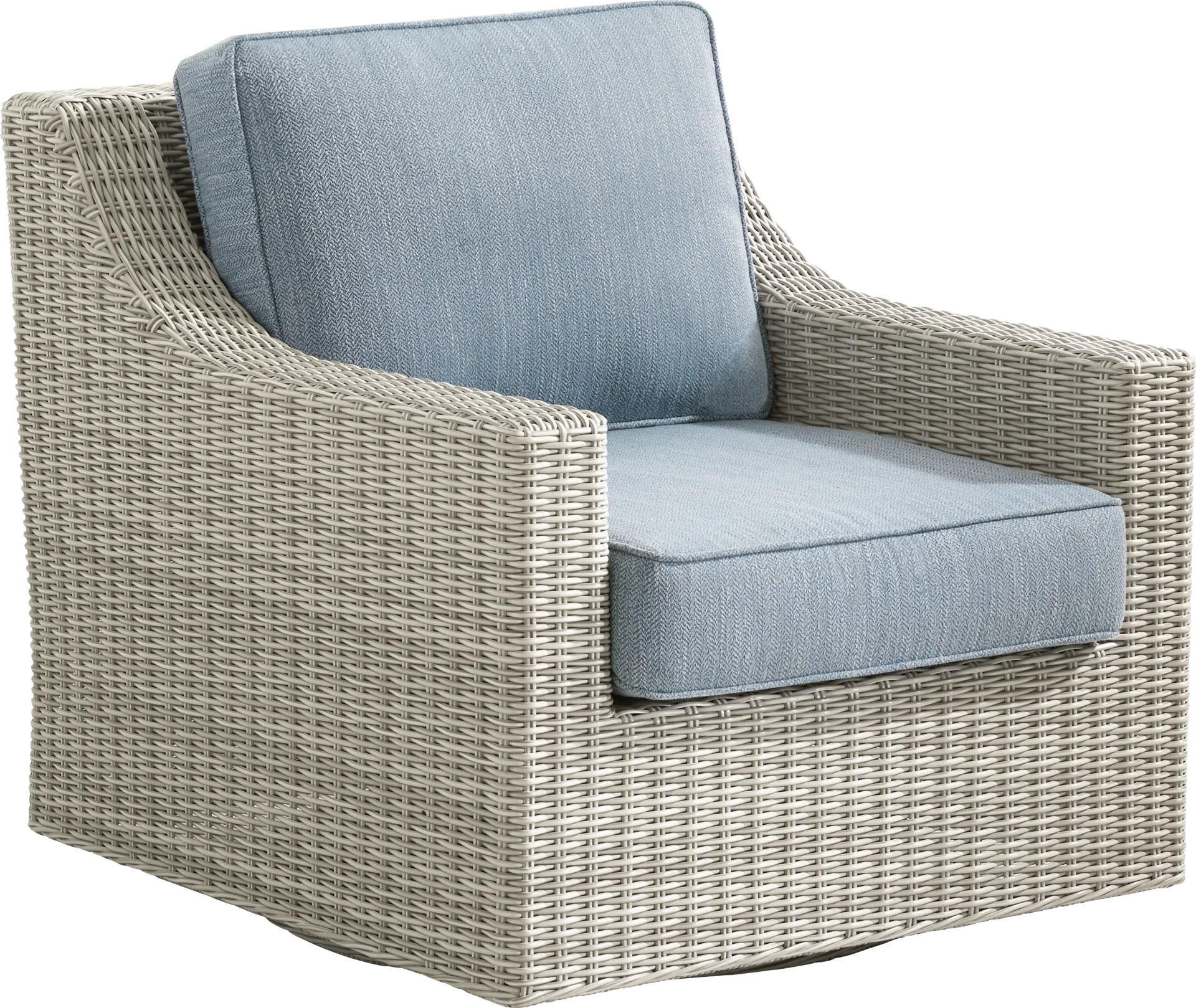 Patmos Gray Outdoor Swivel Rocker Chair with Steel Cushions - Image 1