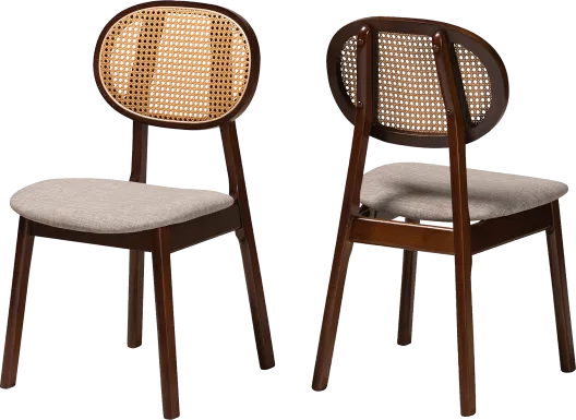 Alonesos Walnut Brown Side Chair, Set of 2