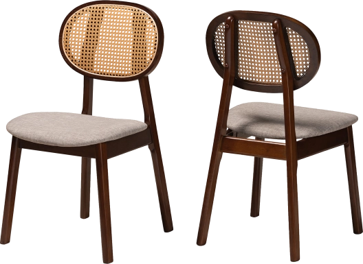 Alonesos Walnut Brown Side Chair, Set of 2