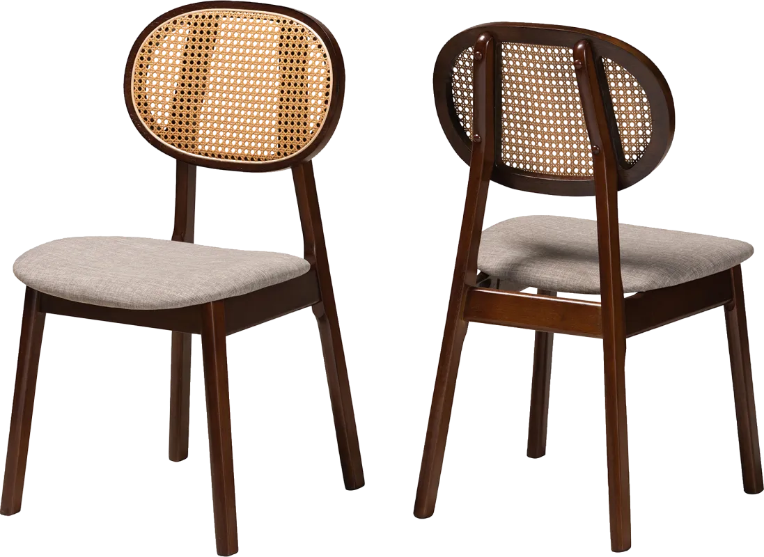 Alonesos Walnut Brown Side Chair, Set of 2