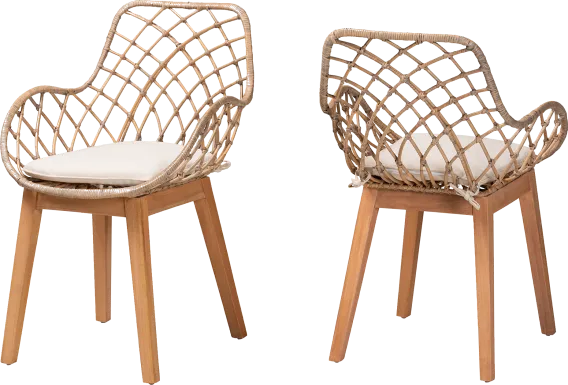 Ethacal Natural Arm Chair, Set of 2
