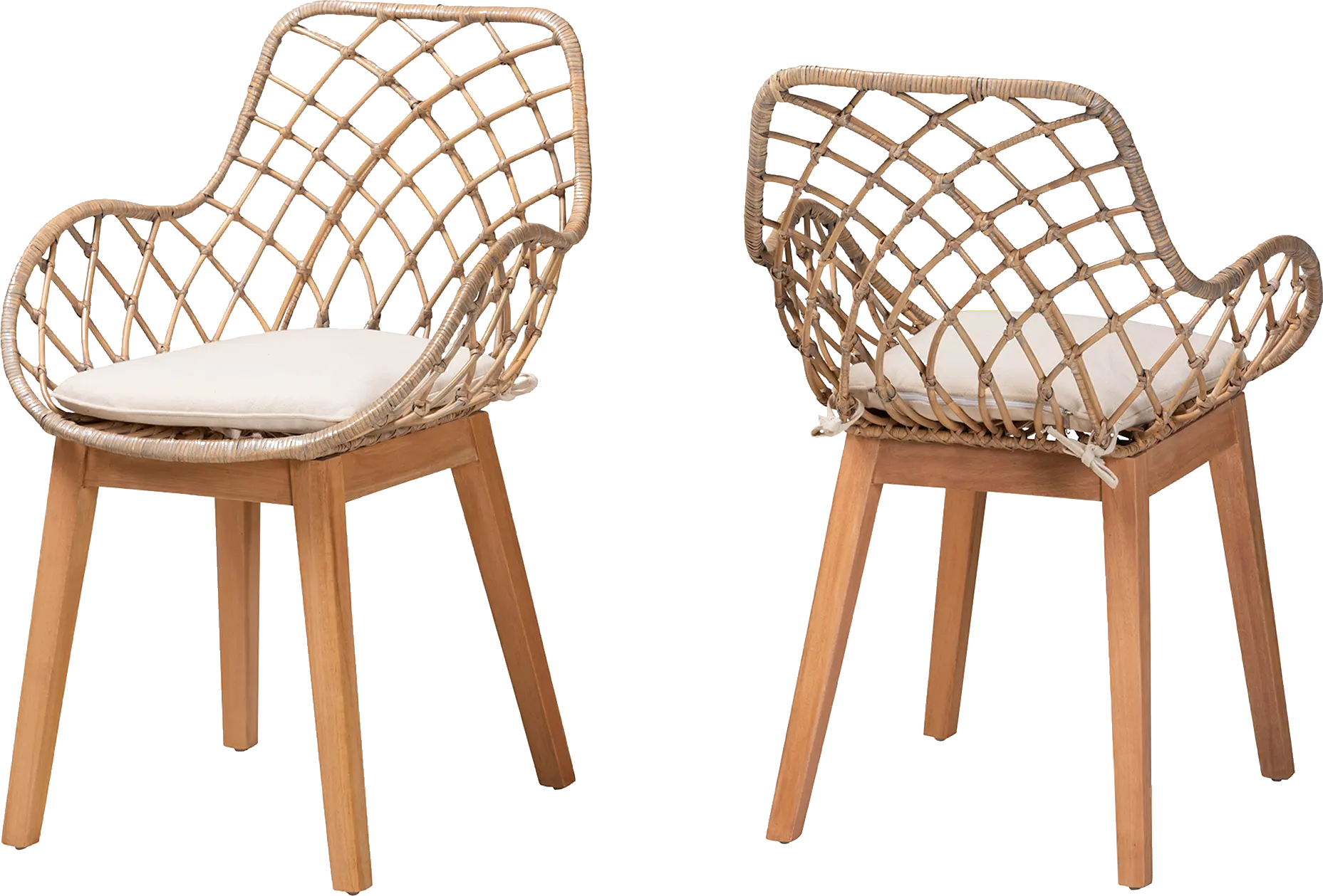 Ethacal Natural Arm Chair, Set of 2