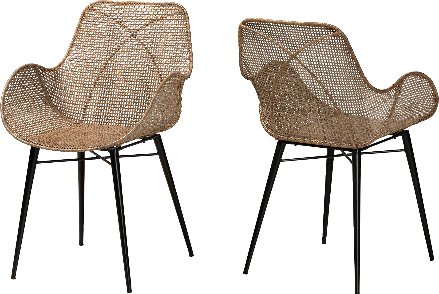 Messinia Brown Arm Chair, Set of 2 - Thumbnail - Image 1