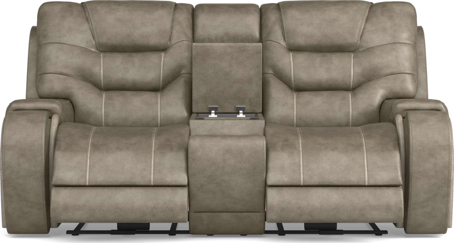 Laredo Springs Gray Dual Power Reclining Console Loveseat