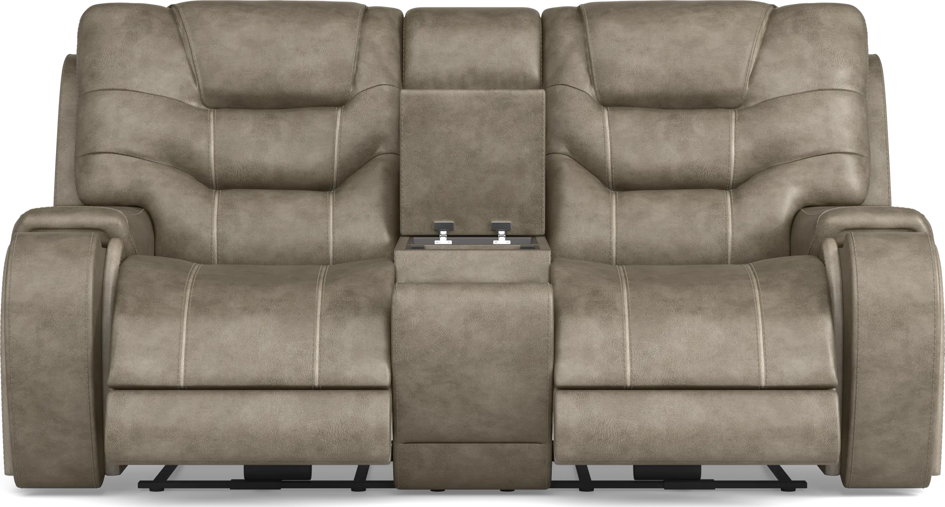 Laredo Springs Gray Dual Power Reclining Console Loveseat - Image 1