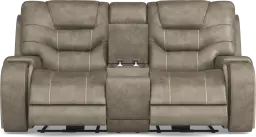 dual power reclining console loveseat