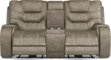 dual power reclining console loveseat