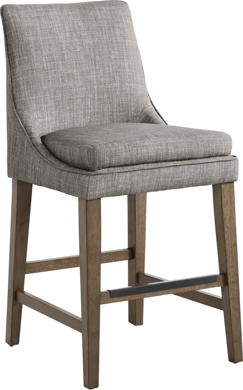 Hazelnut Woods Brown Upholstered Counter Height Stool