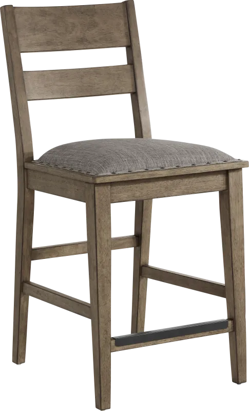 Hazelnut Woods Brown Ladderback Counter Height Stool