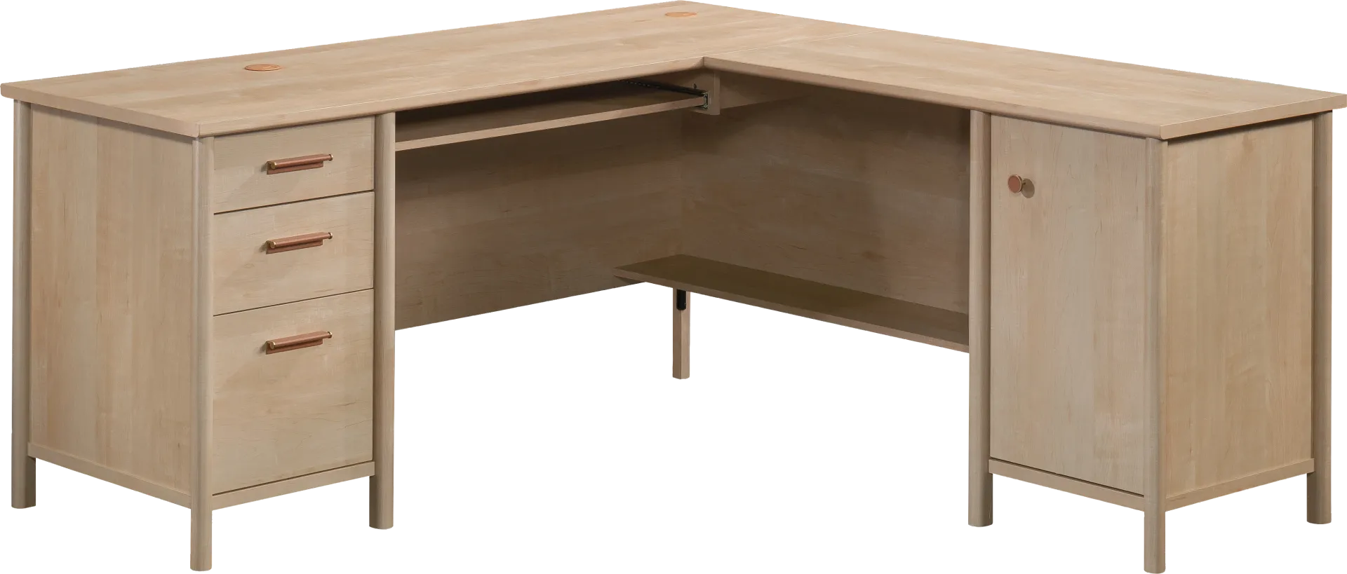Beaudoin Brown L-Shaped Desk - Image 1