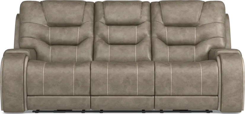 Laredo Springs Gray Dual Power Reclining Sofa