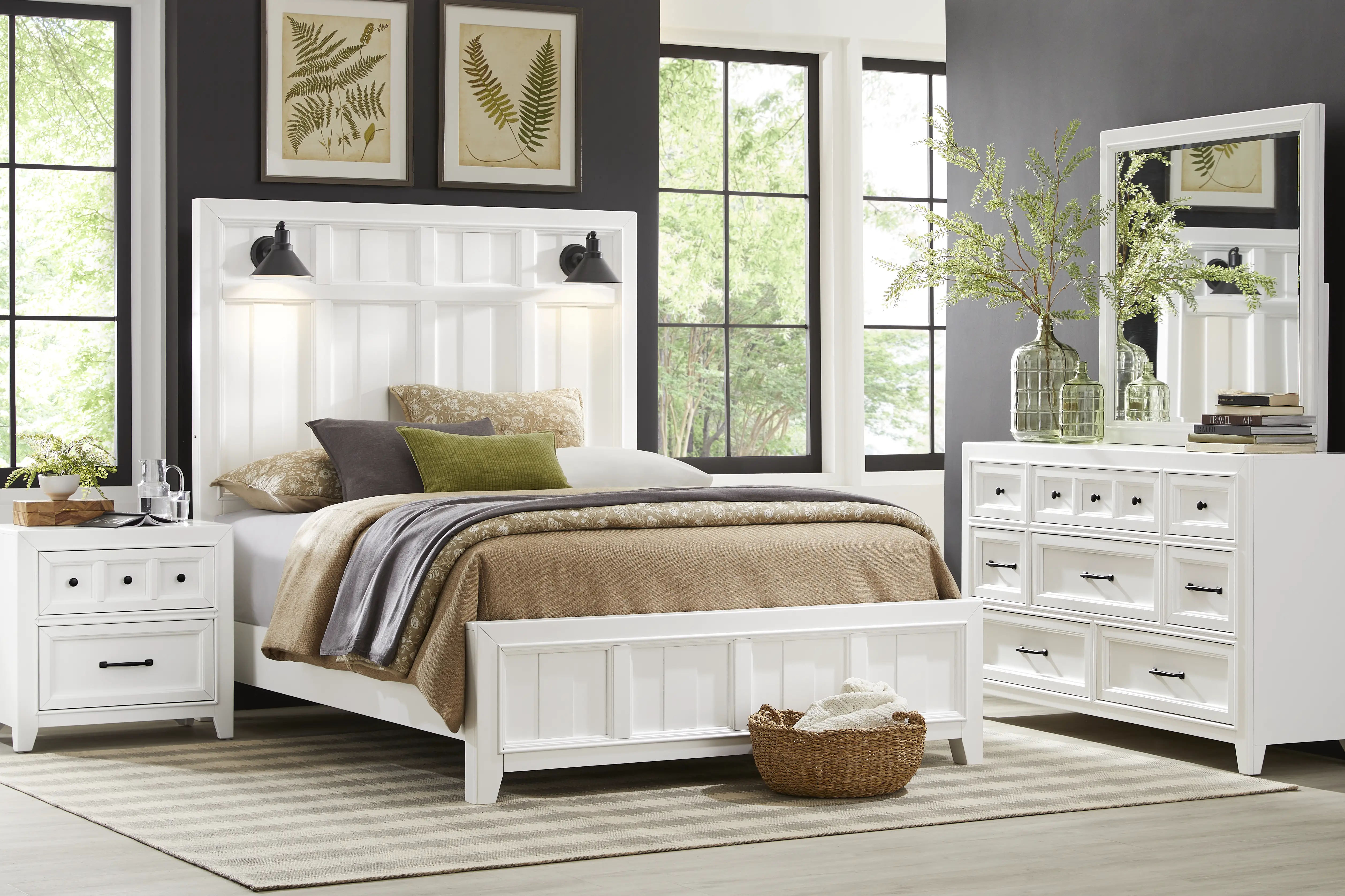 Owings Mill White 6 Pc Queen Panel Bedroom - Image 1