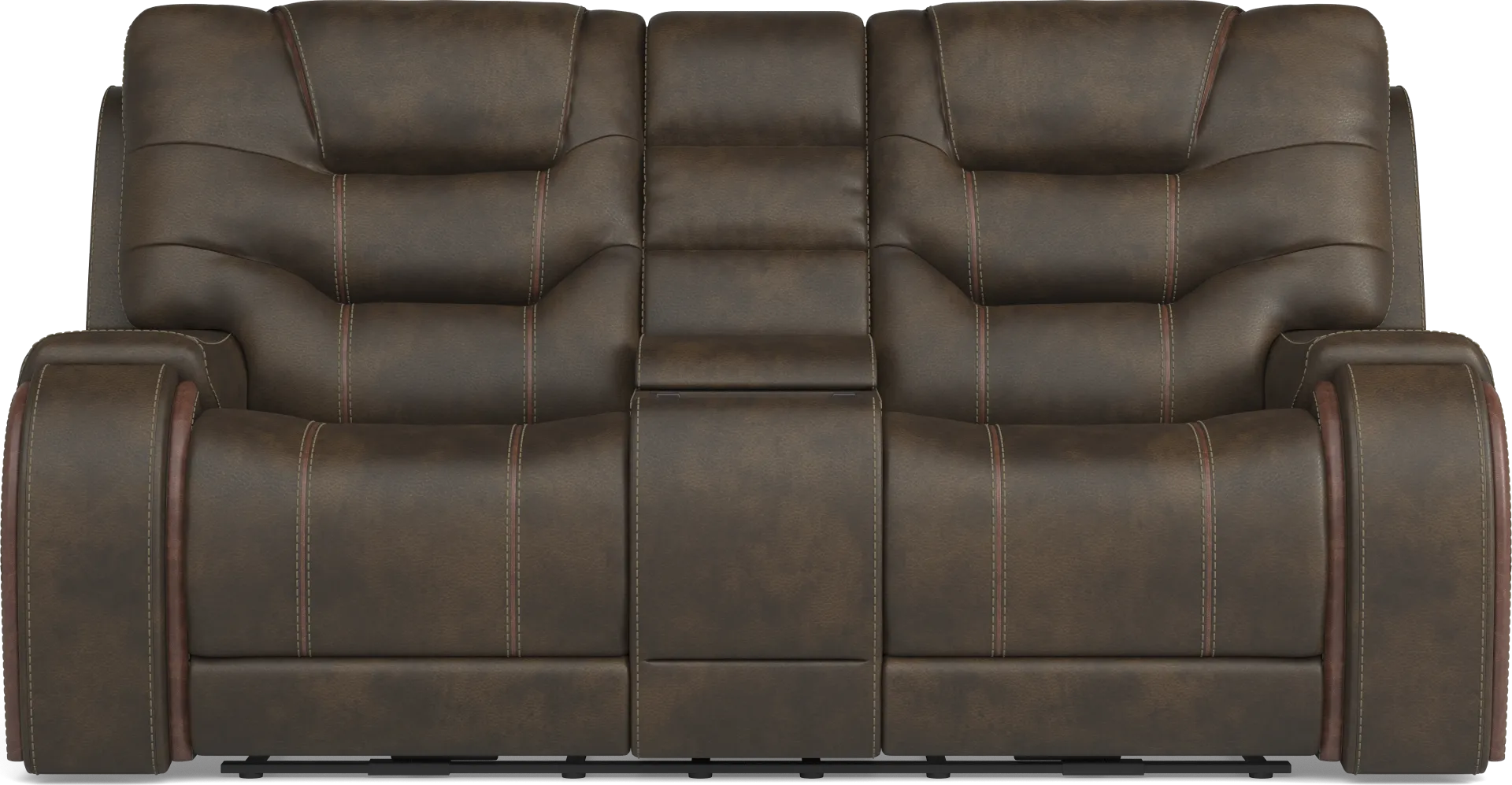 Laredo Springs Brown Dual Power Reclining Console Loveseat - Image 2