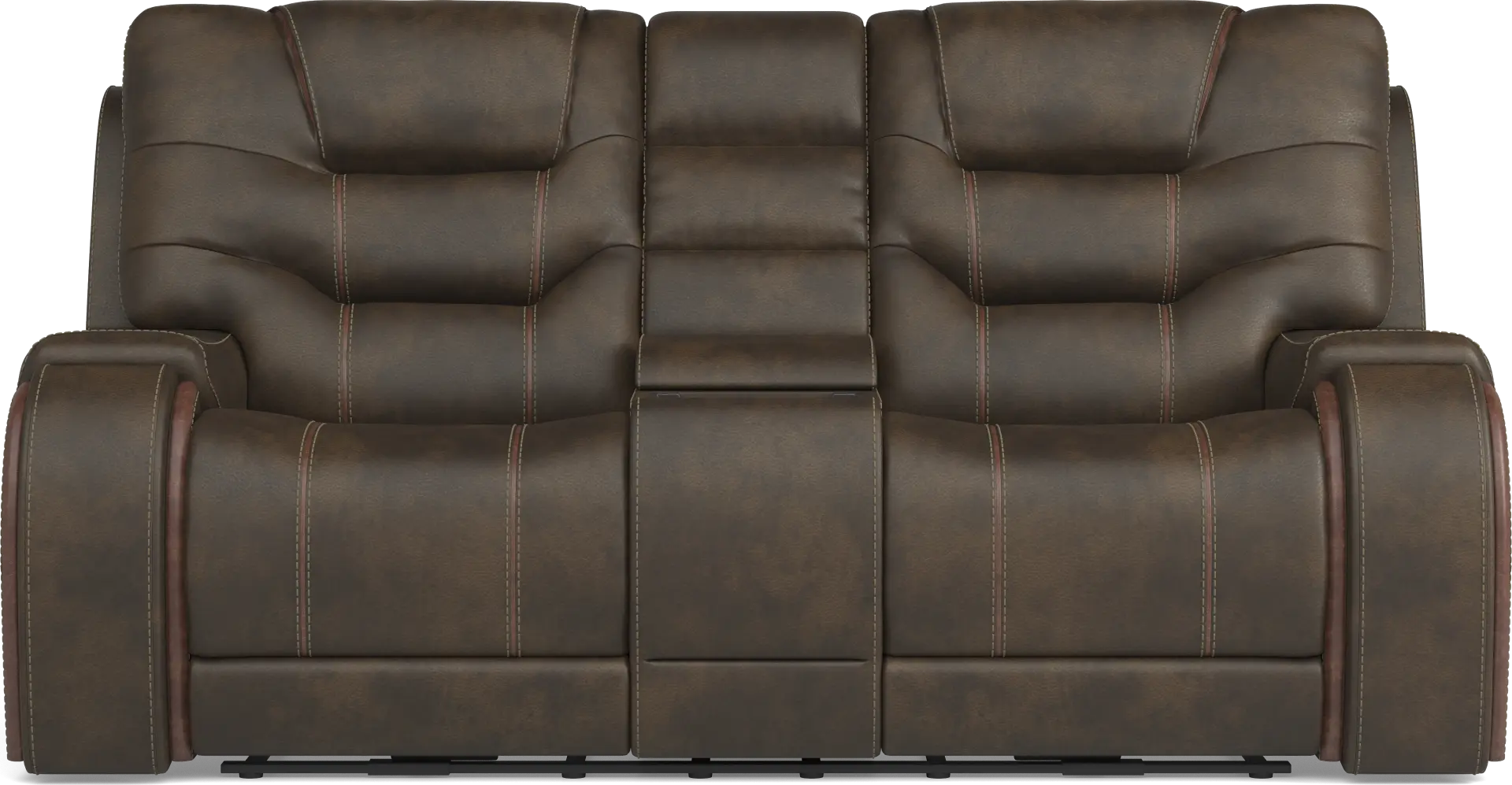 Laredo Springs Brown Dual Power Reclining Console Loveseat