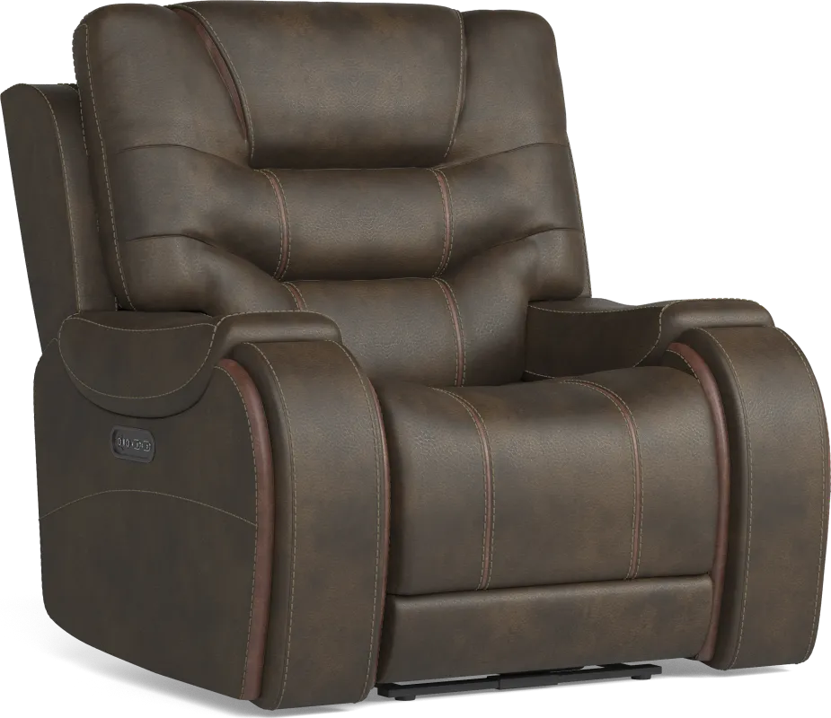 Laredo Springs Brown Dual Power Recliner