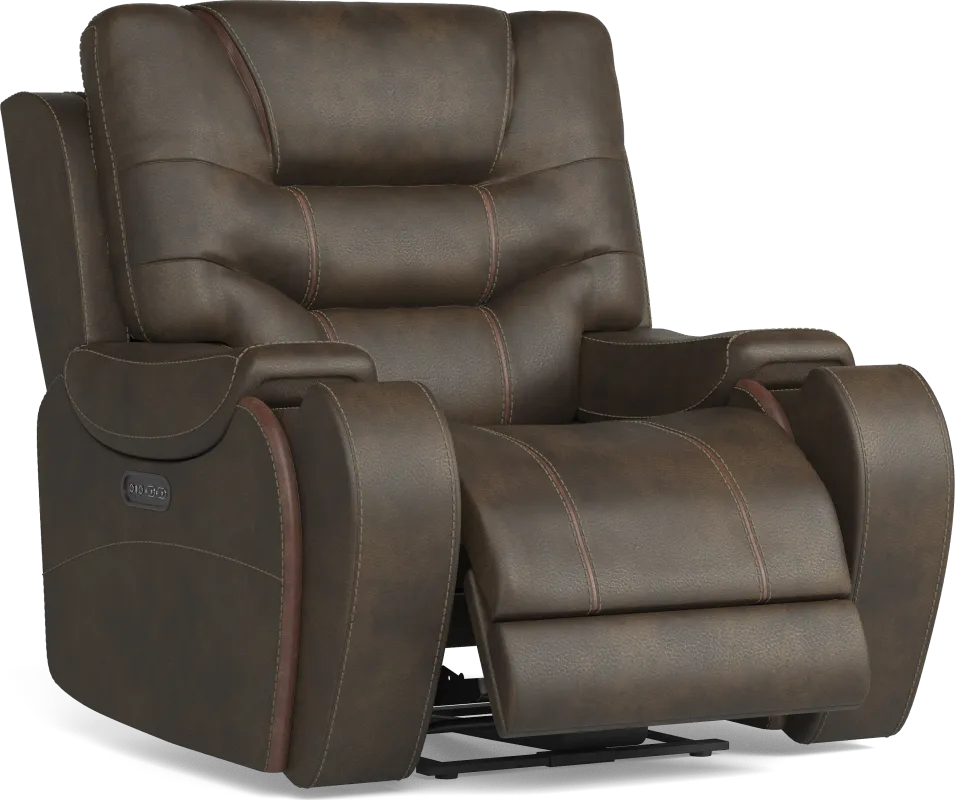 Laredo Springs Brown Dual Power Recliner