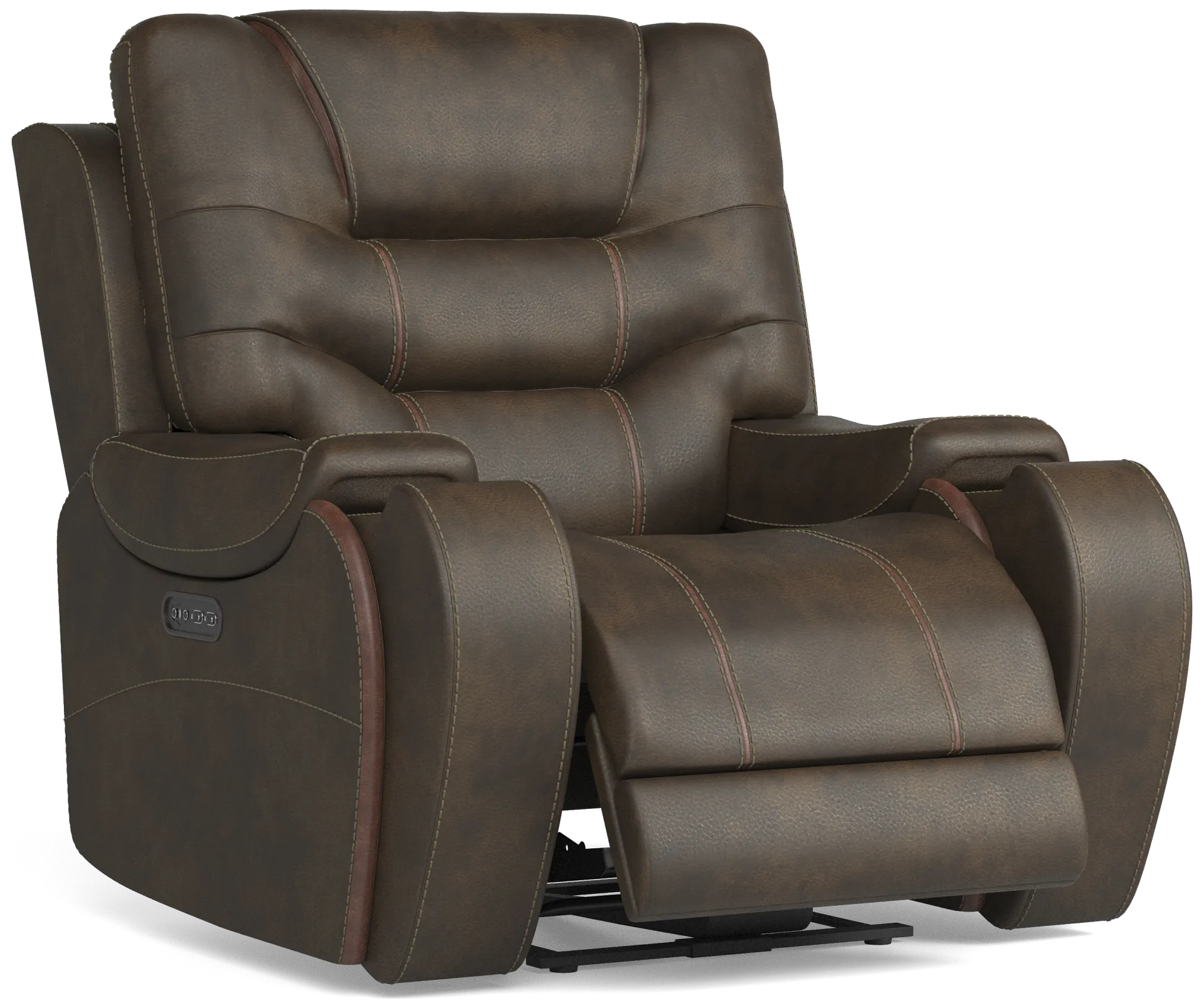 brown dual power recliner