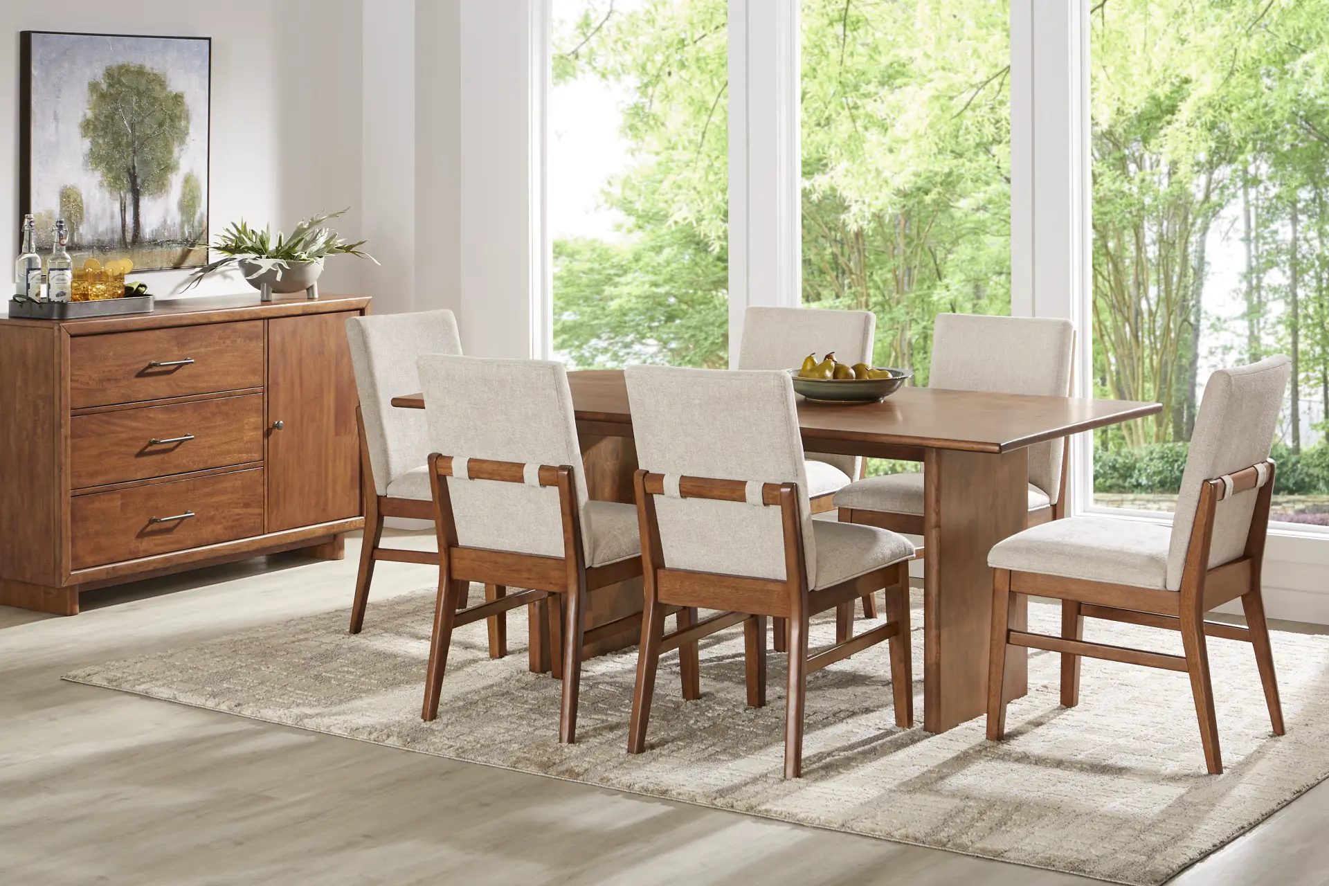 Surrey Ellis Brown 5 Pc Dining Room with Upholstered Chairs