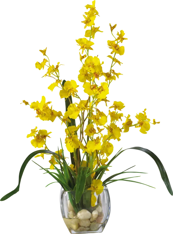 Bianey Yellow Orchid Silk Floral