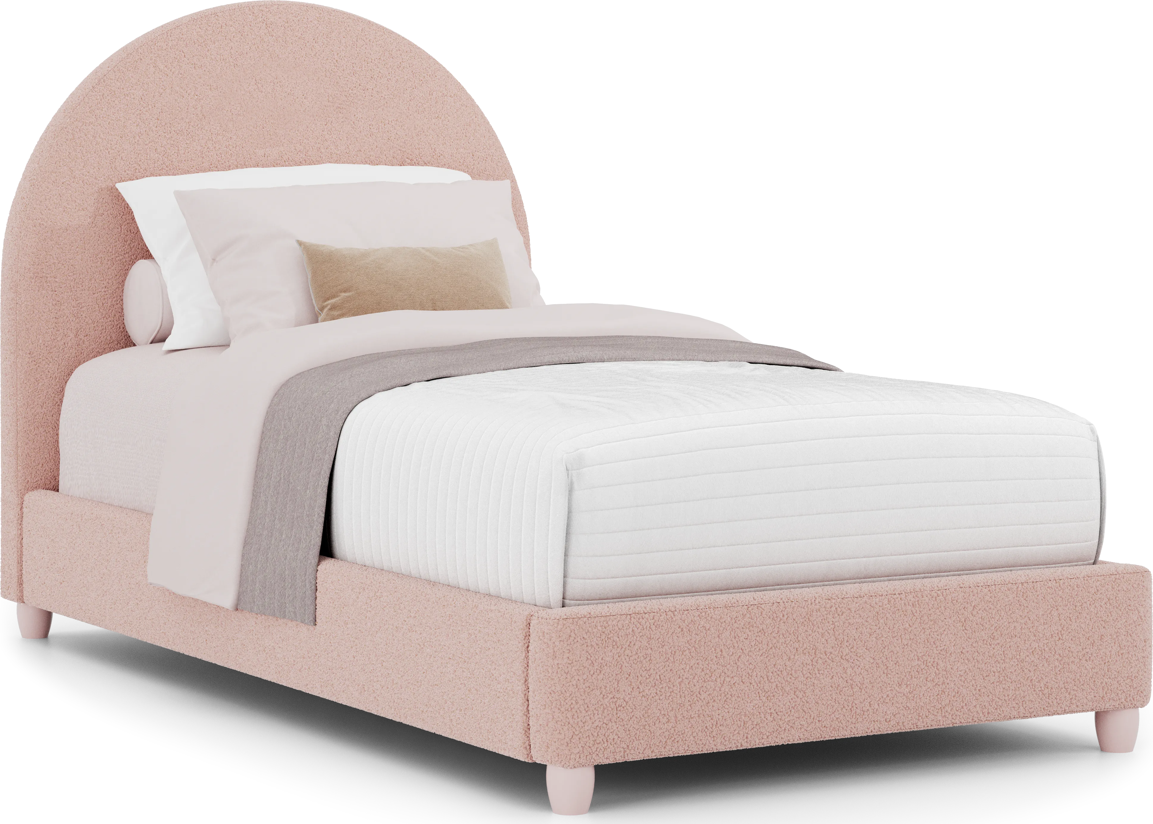 Kids San Simeon White Bedroom with Moonstone Pink Twin Upholstered Bed - Thumbnail - Image 2