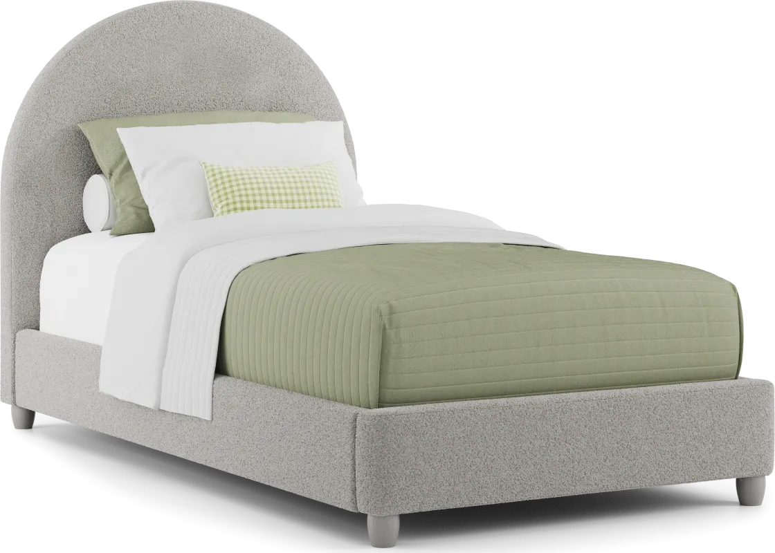Kids Moonstone Gray Twin Upholstered Bed