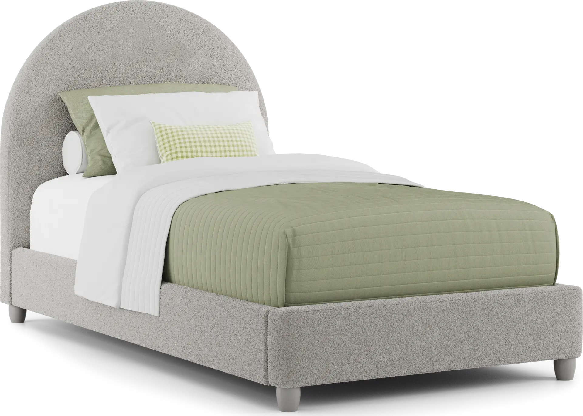Kids Moonstone Gray Twin Upholstered Bed