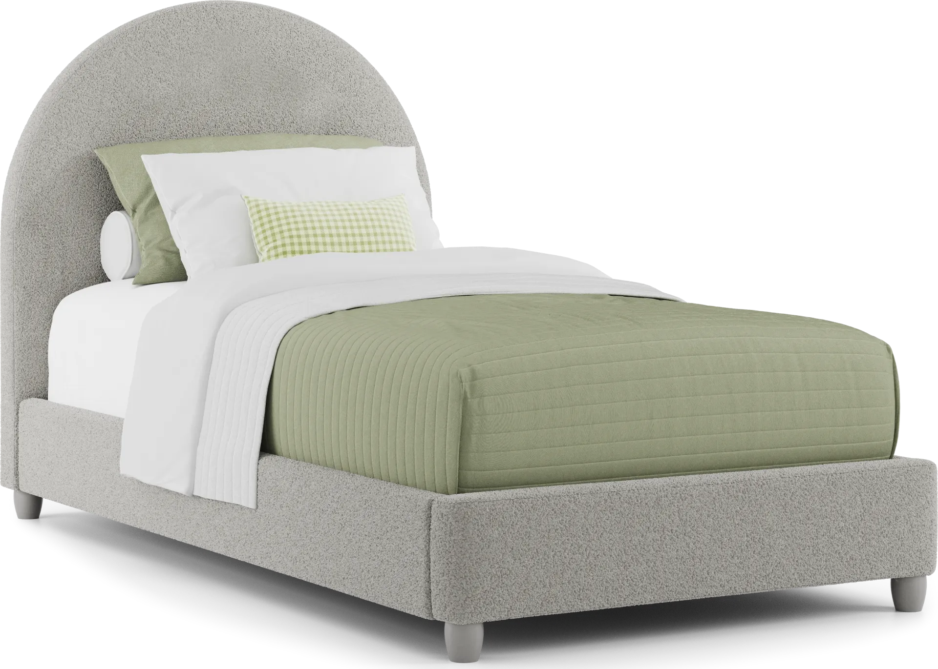 Kids Moonstone Gray Twin Upholstered Bed - Image 1