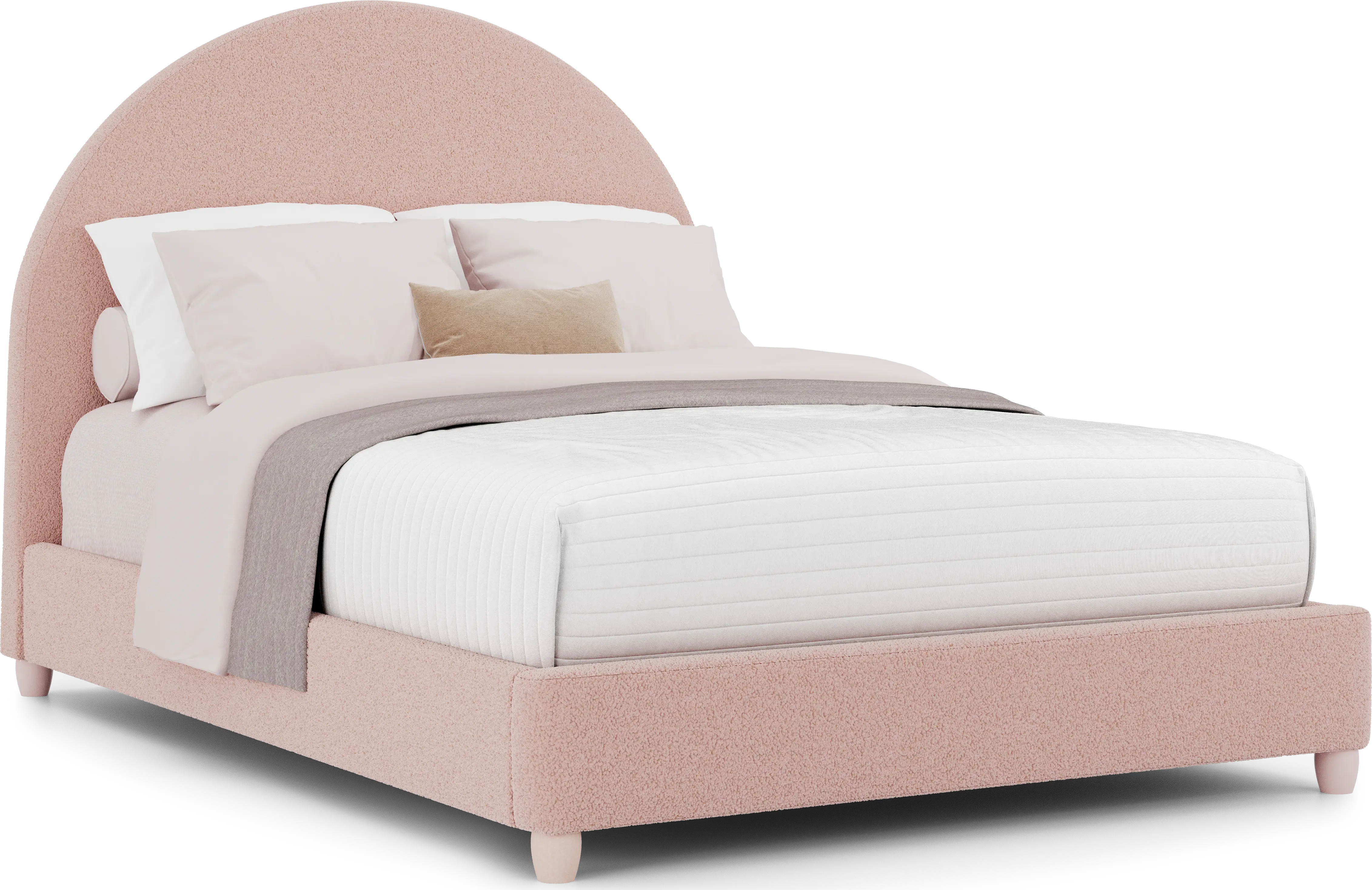 Kids Canyon Lake Ash Gray Bedroom with Moonstone Pink Full Upholstered Bed - Thumbnail - Image 2
