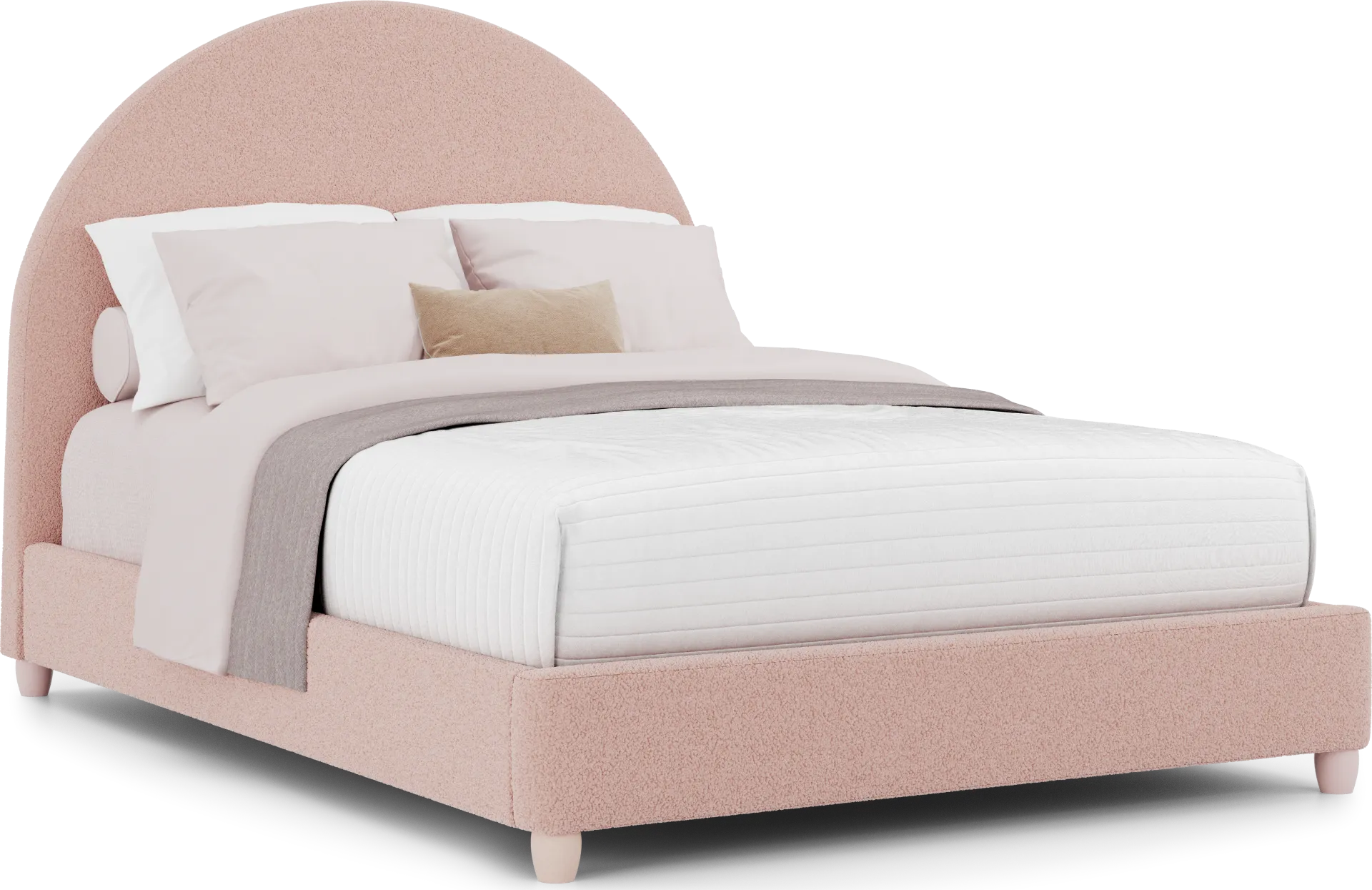 Kids Canyon Lake Ash Gray Bedroom with Moonstone Pink Full Upholstered Bed - Image 2