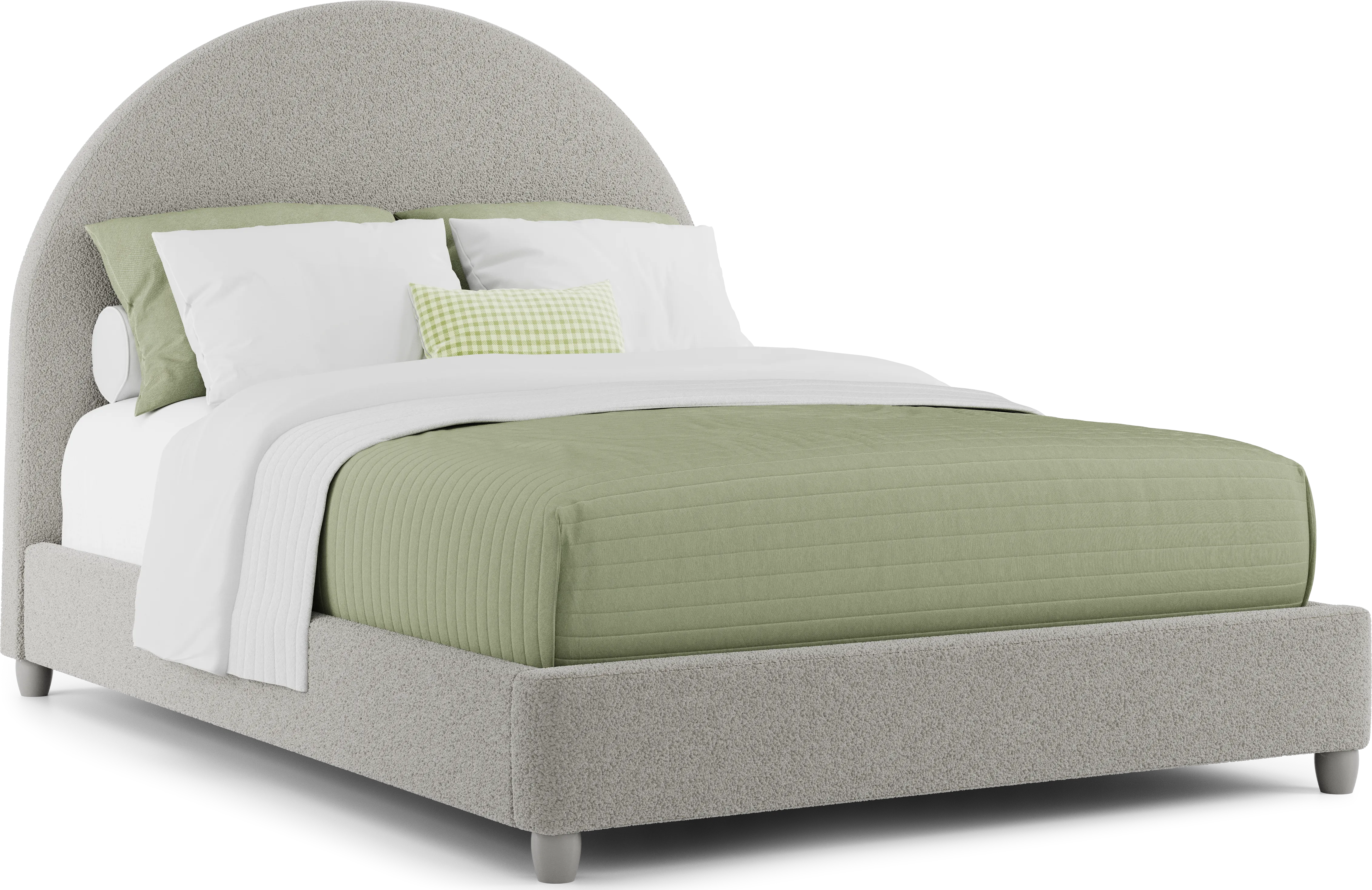 Kids Moonstone Gray Full Upholstered Bed - Thumbnail - Image 1