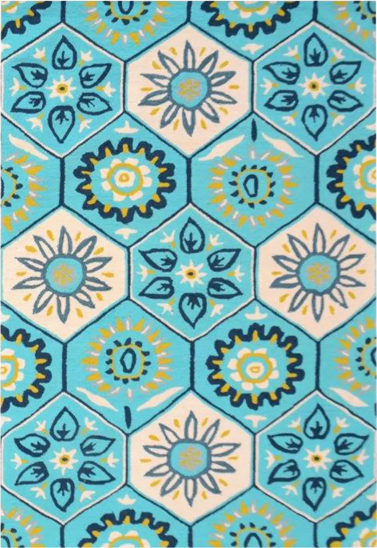 Doree Blue 5' x 8' Indoor/Outdoor Rug