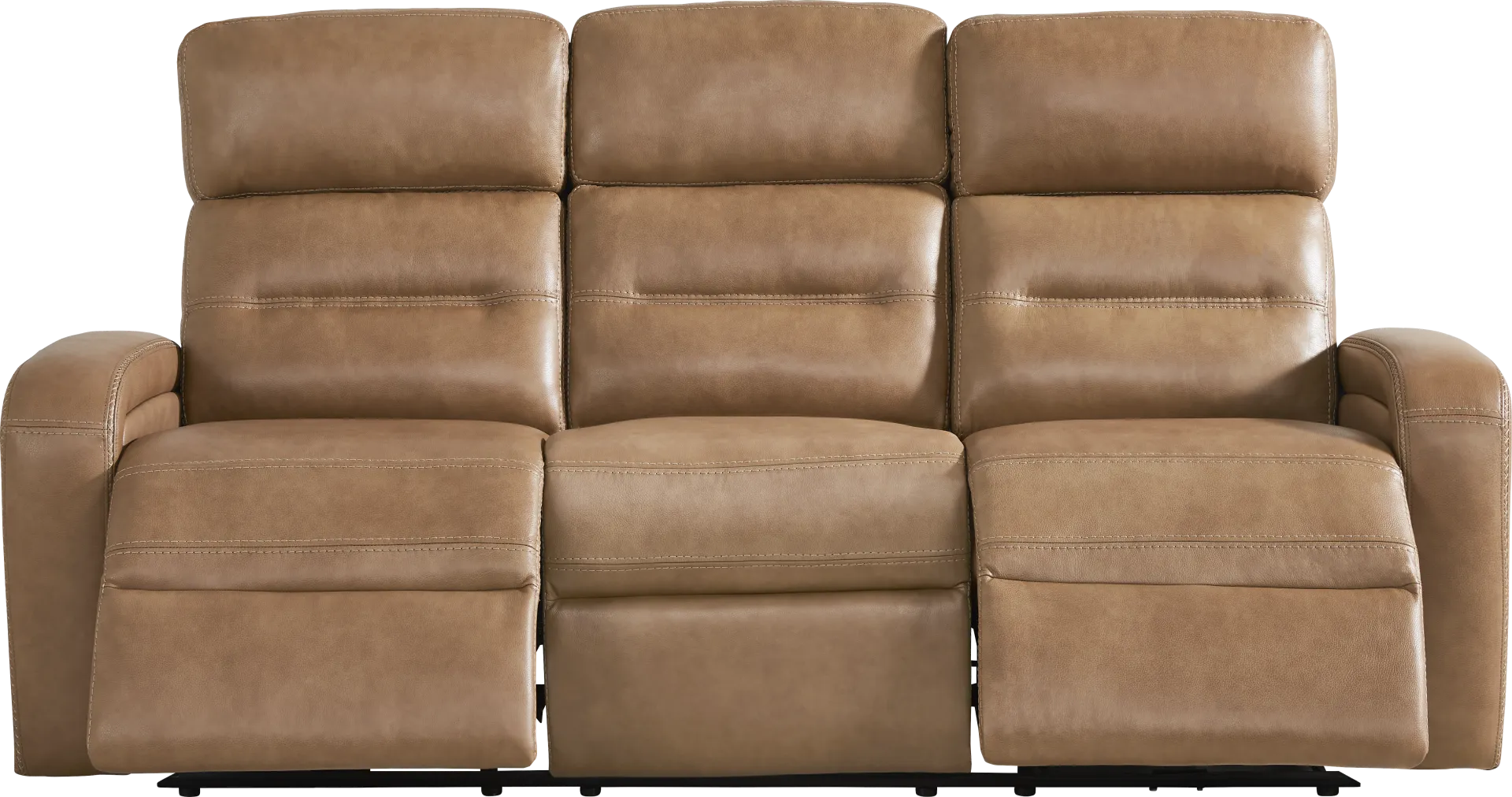 Sierra Madre Saddle Leather Dual Power Reclining Sofa - Image 1