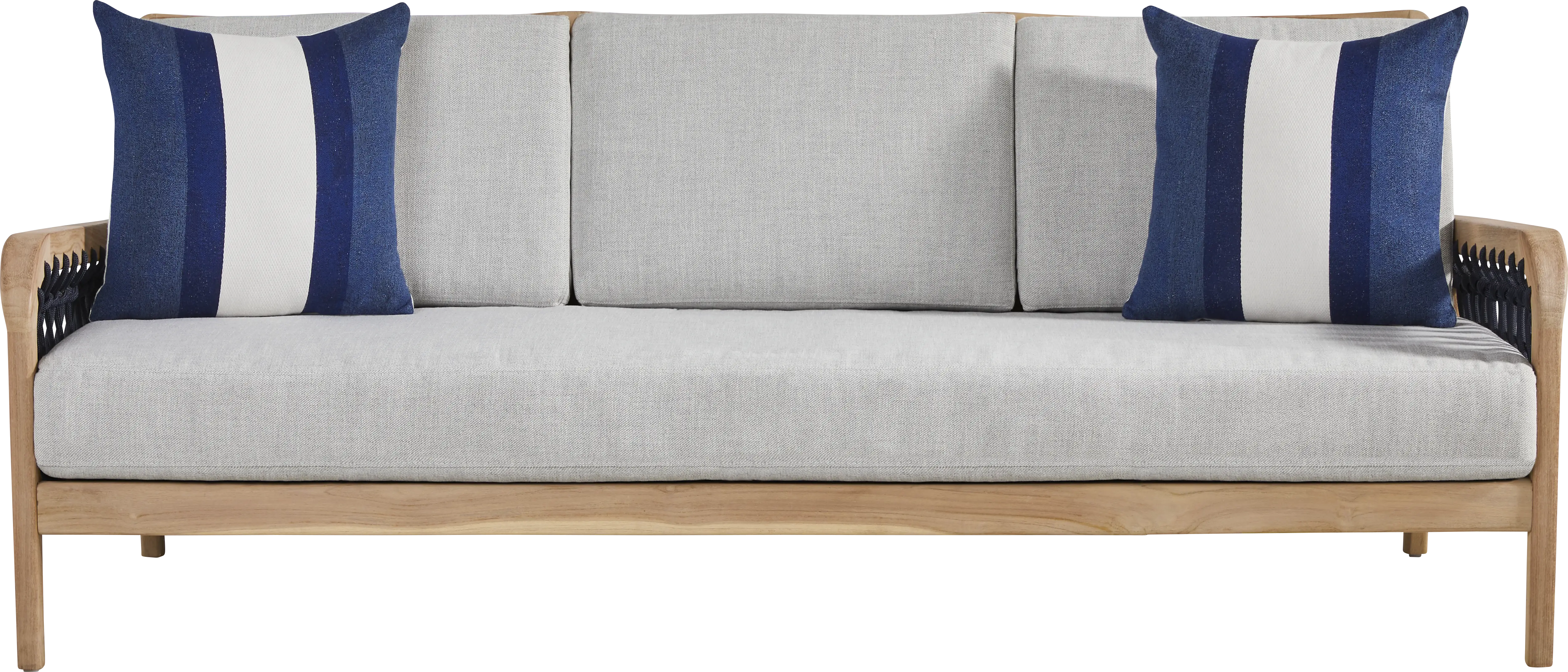 Riva Blonde Outdoor Sofa with Dove Cushions - Thumbnail - Image 1