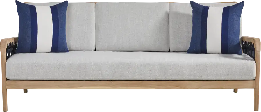 Riva Blonde Outdoor Sofa with Dove Cushions
