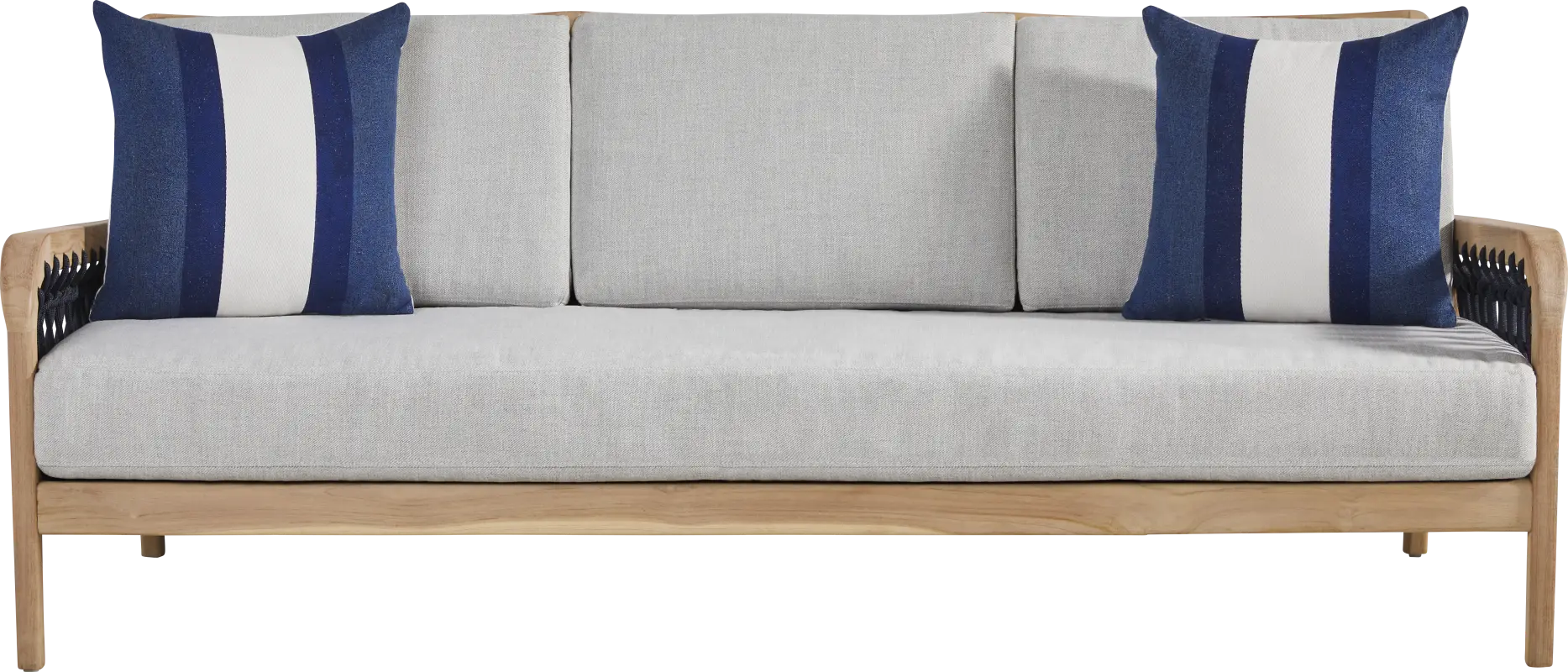 Riva Blonde Outdoor Sofa with Dove Cushions