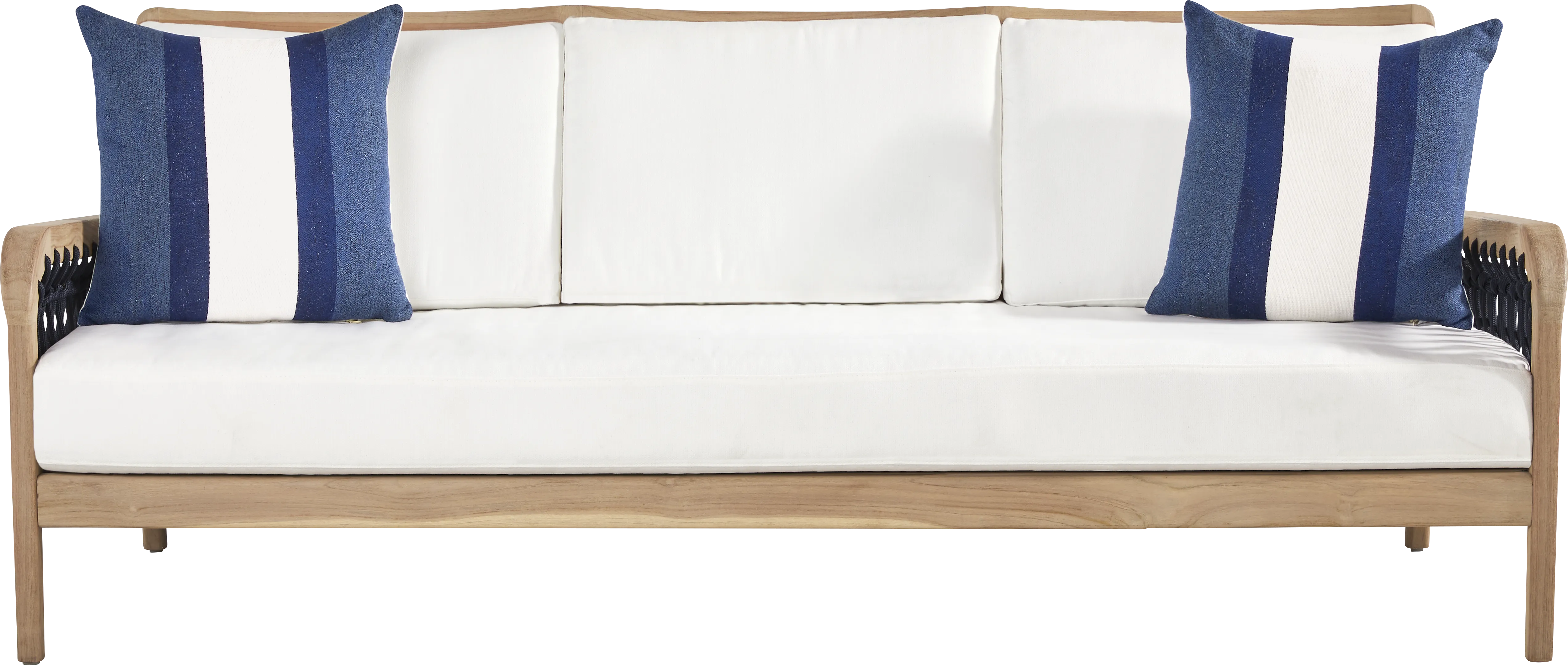 Riva Blonde 5 Pc Outdoor Seating Set with White Cushions - Thumbnail - Image 2