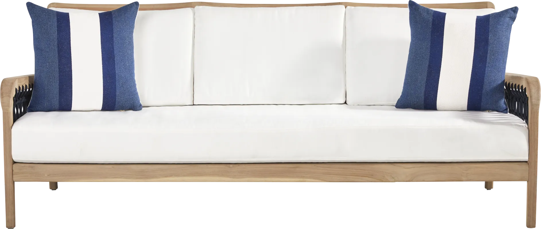Riva Blonde Outdoor Sofa with White Cushions