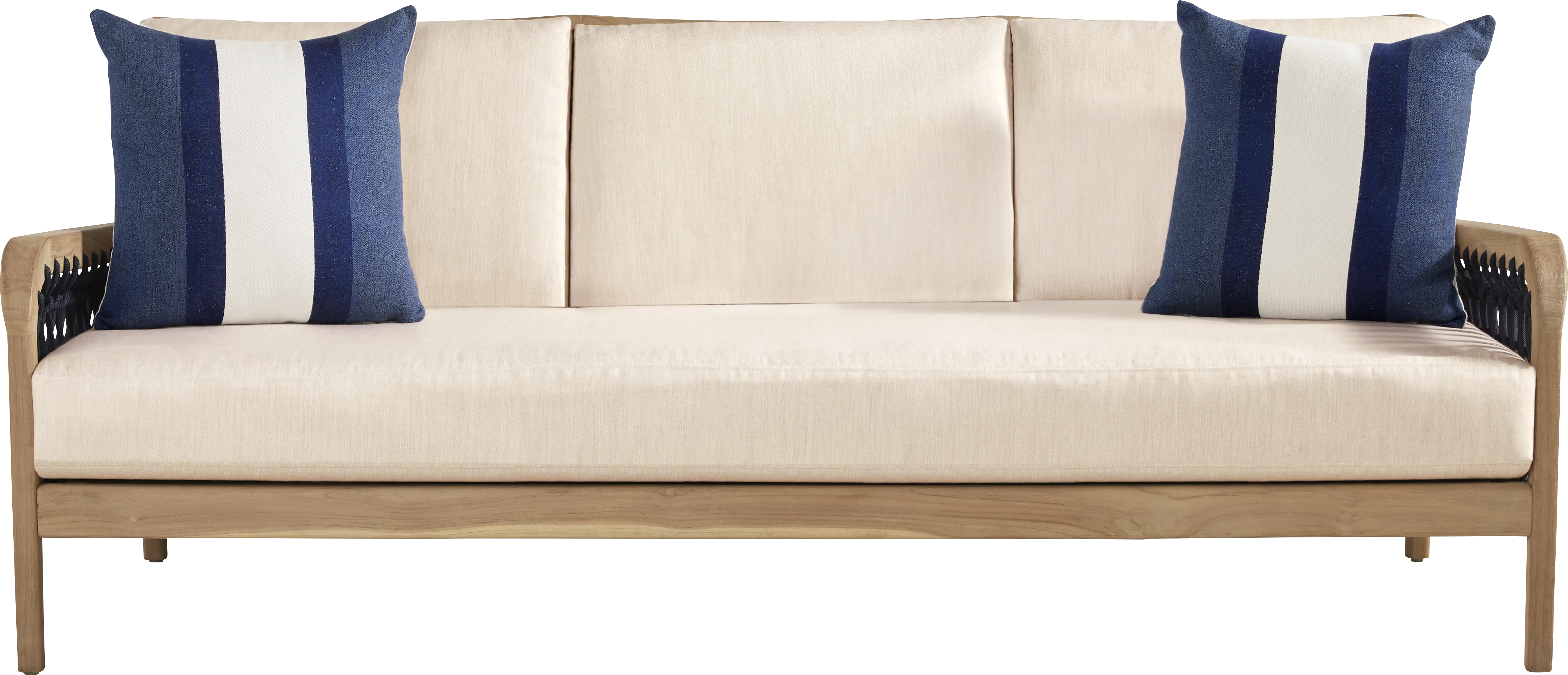 Riva Blonde Outdoor Sofa with Flax Cushions - Thumbnail - Image 1