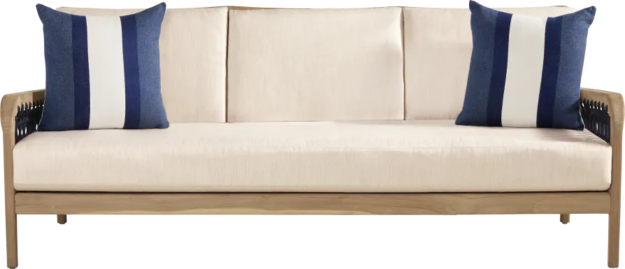 Riva Blonde Outdoor Sofa with Flax Cushions