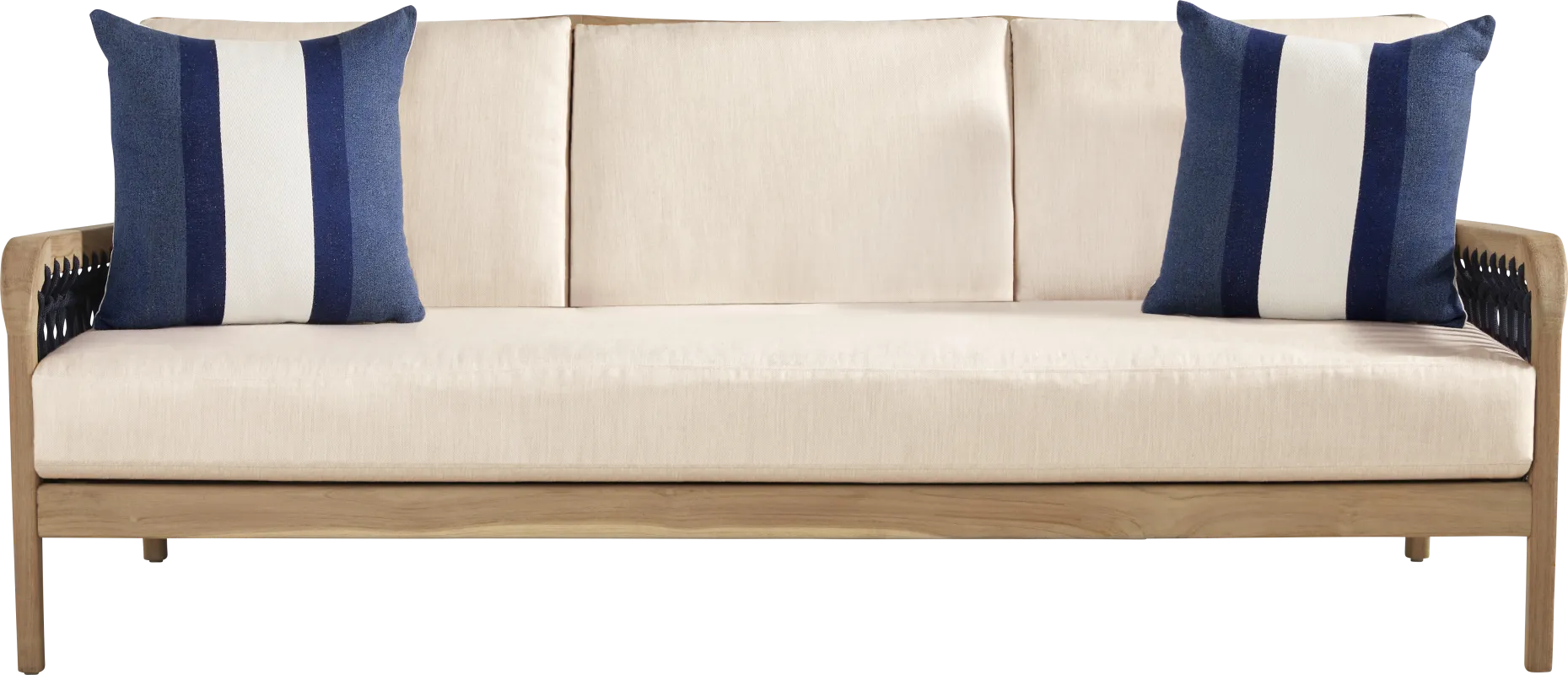 Riva Blonde Outdoor Sofa with Flax Cushions