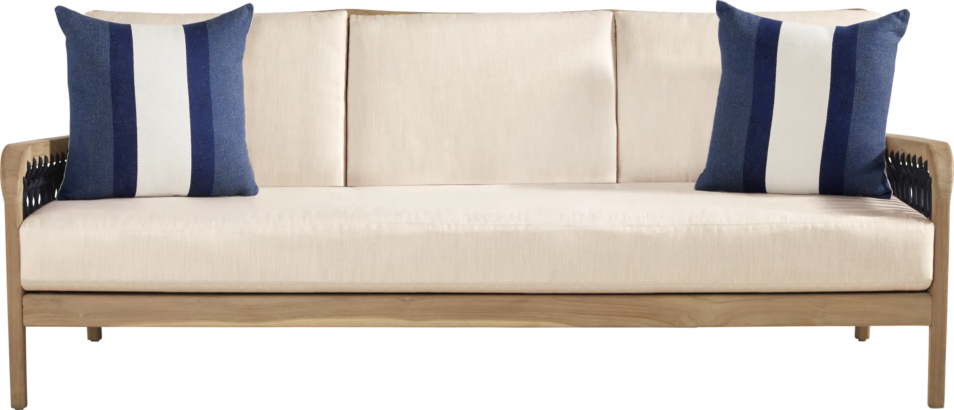Riva Blonde Outdoor Sofa with Flax Cushions - Image 1