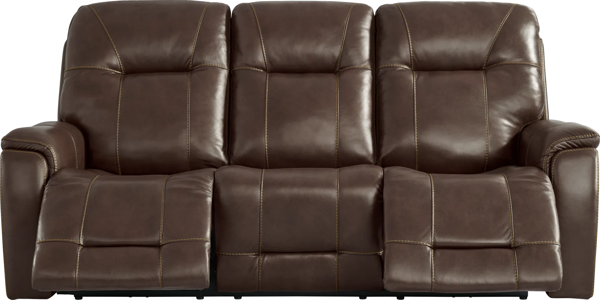 Matthews Cove Brown Leather 2 Pc Triple Power Reclining Living Room - Image 2