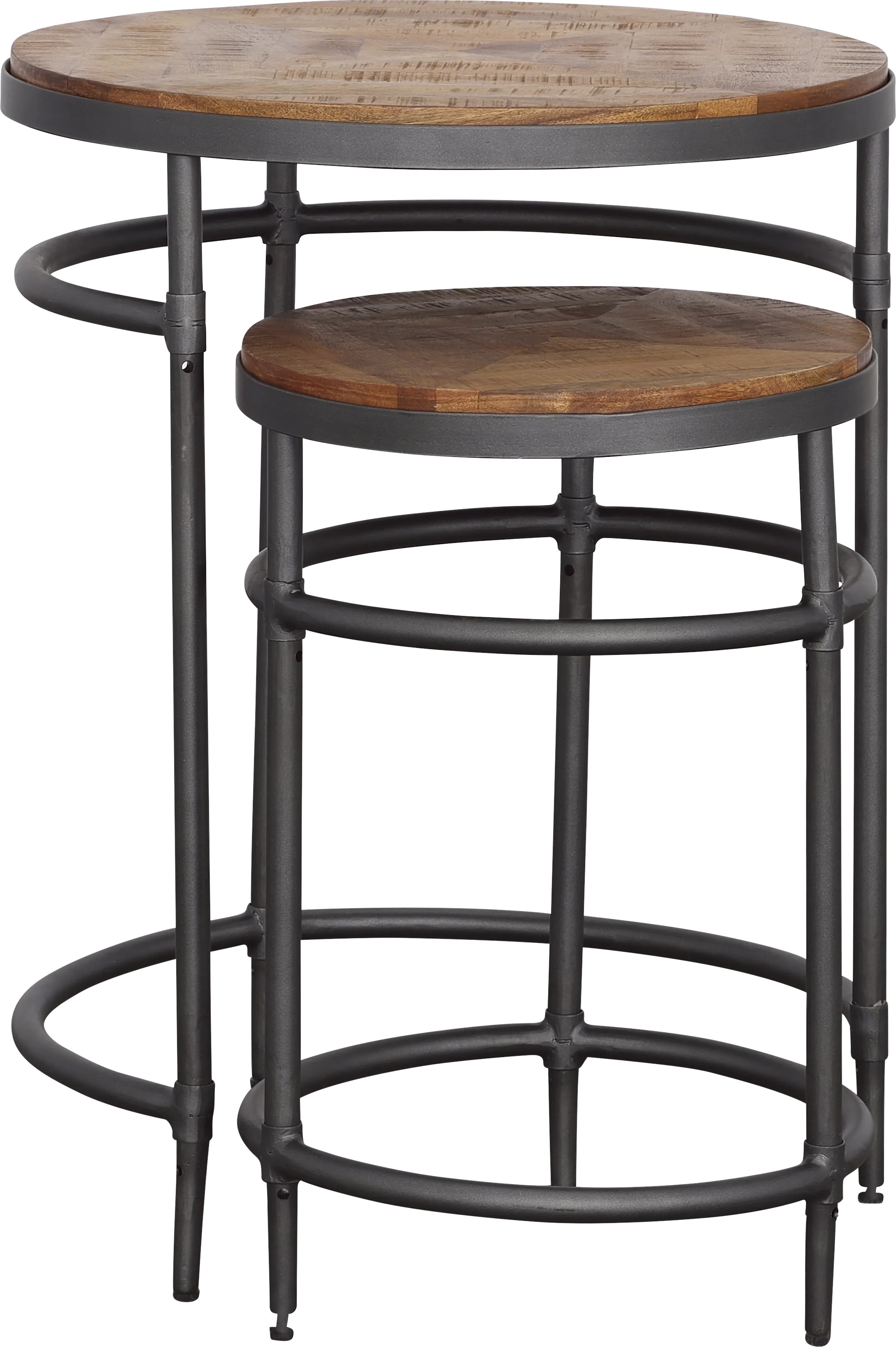 Silverway Brown Nesting Tables, Set of 2 - Thumbnail - Image 1