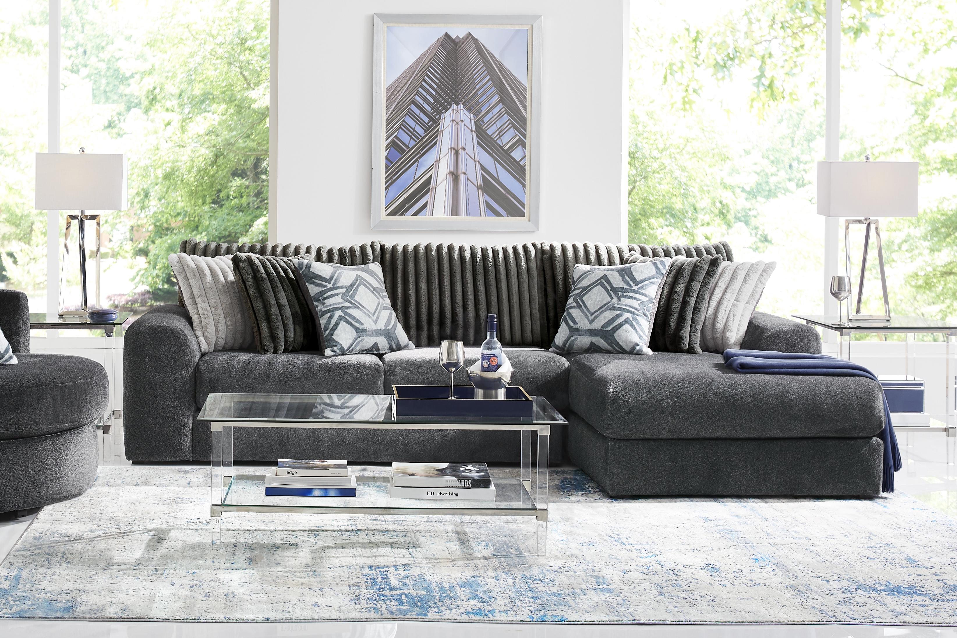 Moreau Street Black 2 Pc Sectional